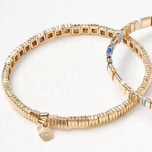 Loft Single Gold Chicklet Stretch Bracelet